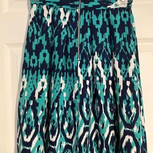 Elegant Blue and White Patterned Skirt